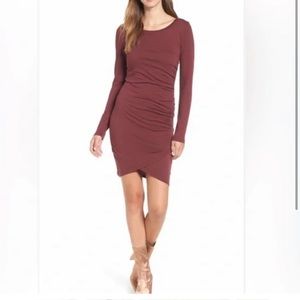 Leith Burgundy Crossover Dress
